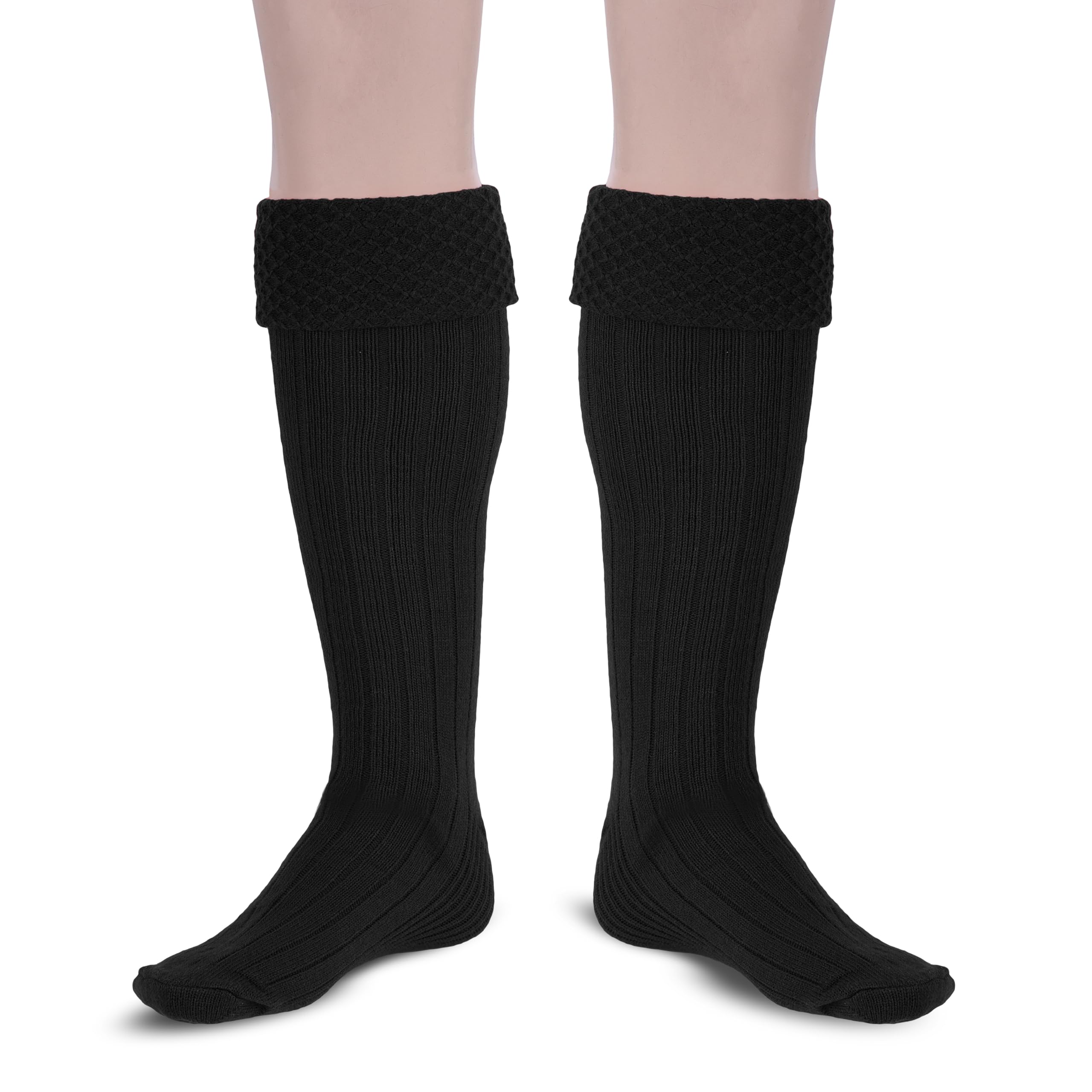 Allsafe Traders Scottish Bubbles Kilt Hose for Men, Ribbed Socks for USA Shoe Sizes