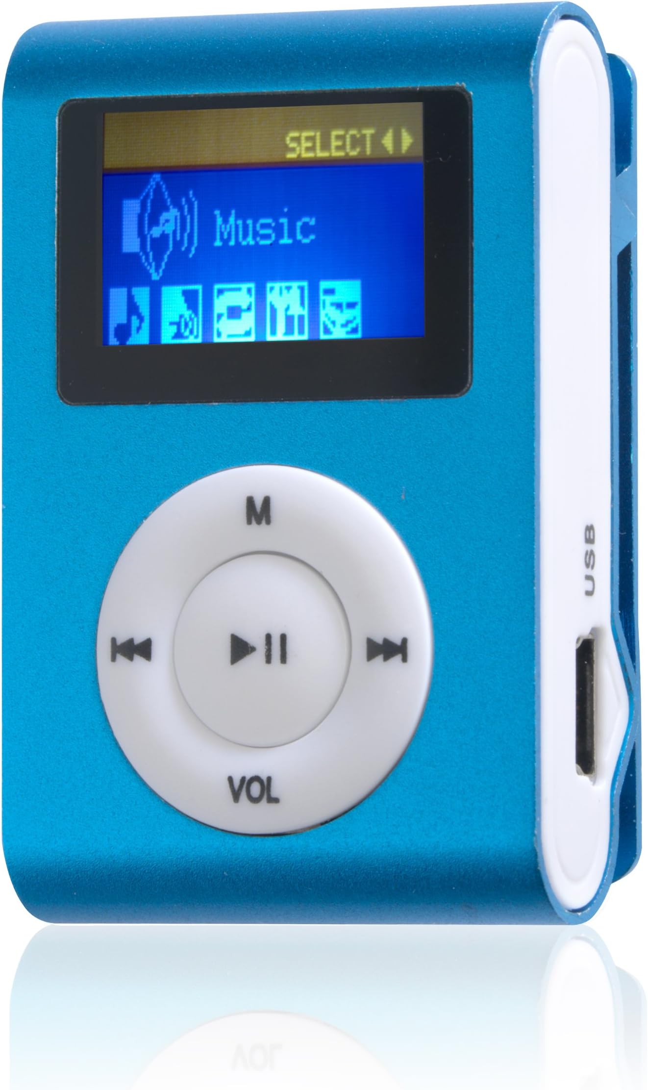 Difrnce MP855 4GB MP3-Player with Clip and 1.1 inch Display - Blue