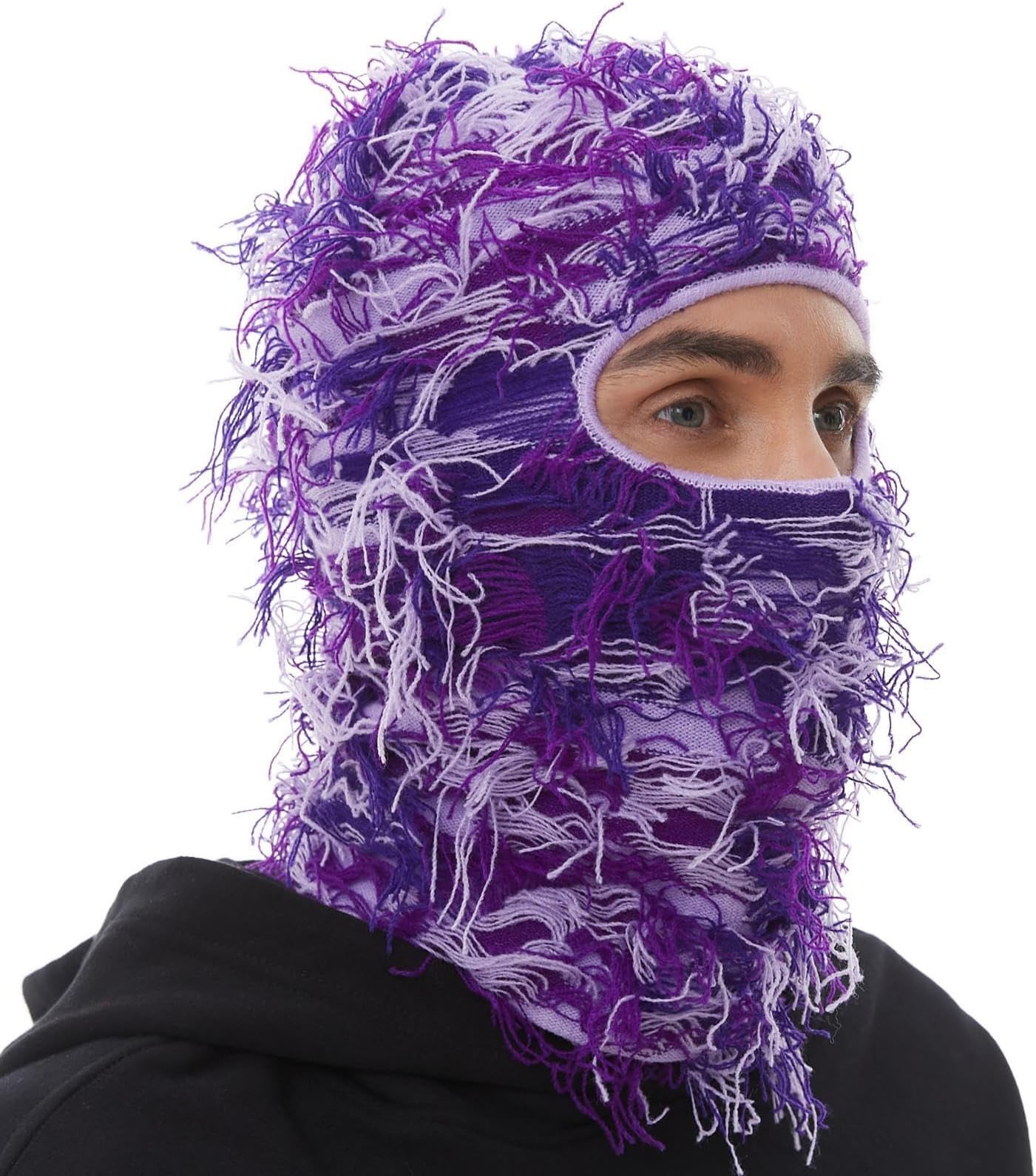 ROXUNDistressed Balaclava Ski Mask, Shiesty Yeat Airsoft Custom Camo Knitted Face Mask for Men/WomenGlobal Recycled StandardGlobal Recycled StandardGlobal Recycled Standard