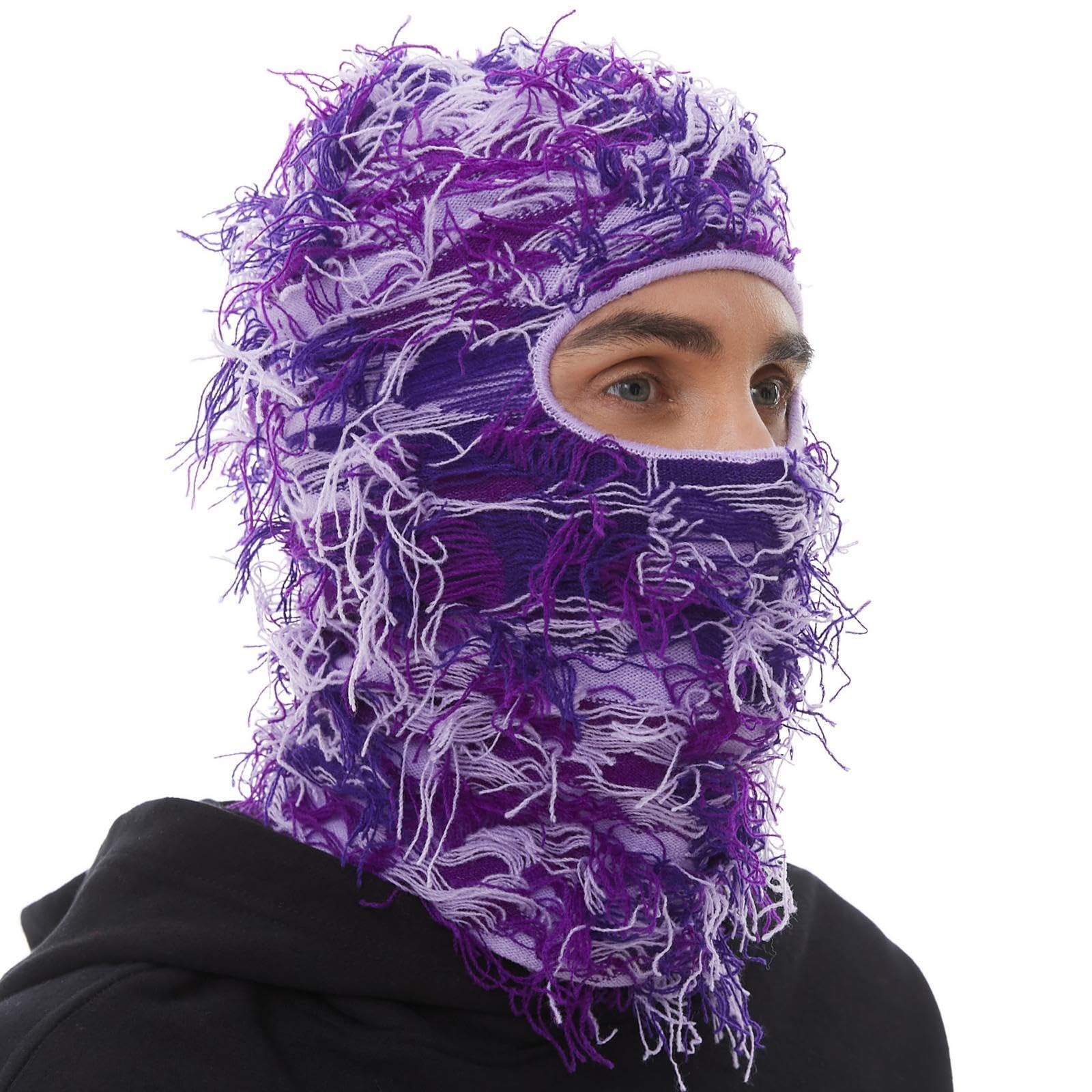 ROXUNDistressed Balaclava Ski Mask, Shiesty Yeat Airsoft Custom Camo Knitted Face Mask for Men/WomenGlobal Recycled StandardGlobal Recycled StandardGlobal Recycled Standard