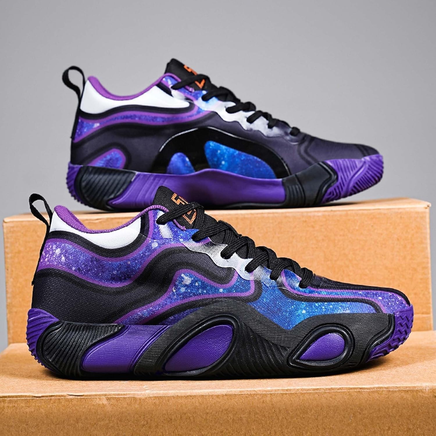 Men's Basketball Shoes are Breathable Anti Slip Wear-Resistant Fashionable Color Blocked Boots Walking Shoes - Image 2