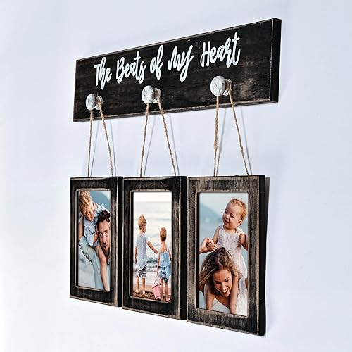 Miniatura 6 de MONT PLEASANT Marcos de fotos de 4 x 6 pulgadas, collage para pared, rústico, vintage, con plexiglás HD, marco de fotos para colgar, marco de fotos