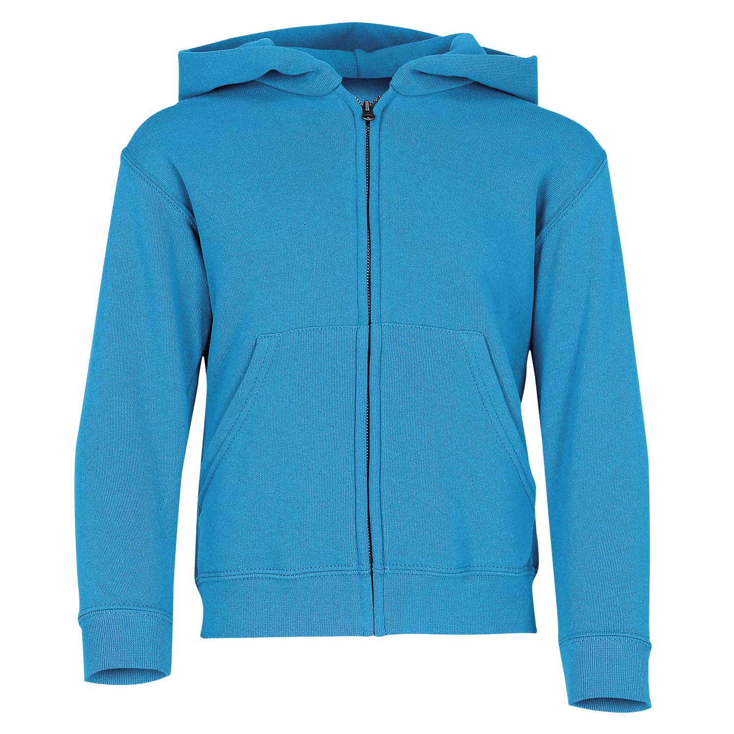 Fruit of the Loom Kids Zipped Hooded Jacket, Blue (Azure Blue), 12-13 Years
