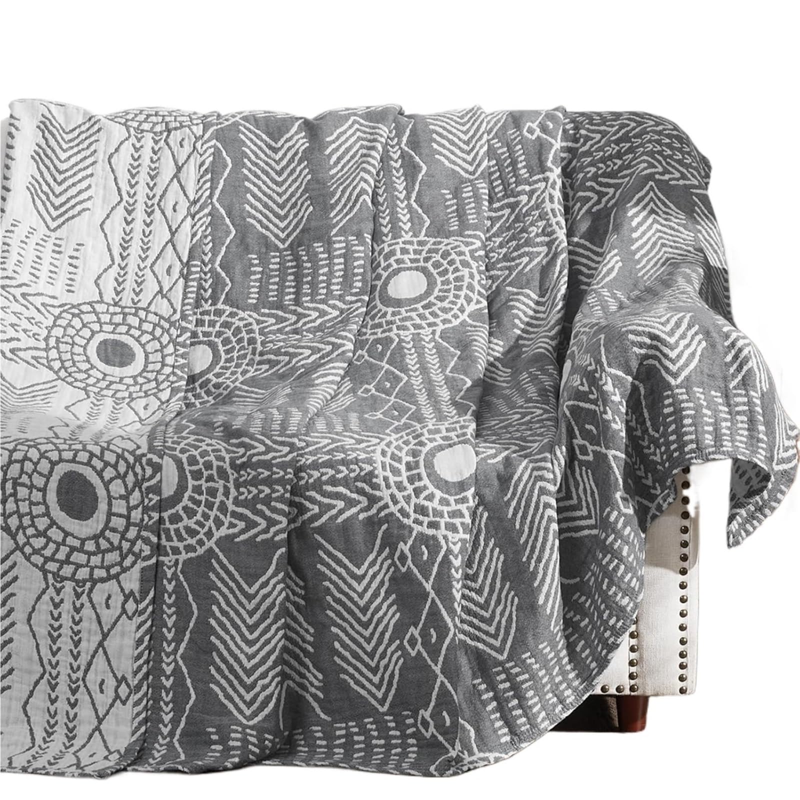 HKSDKABOP Muslin Throw Blanket Multicolor Multiple Sizes 3-Layer Washable(Color2,150x200cm)