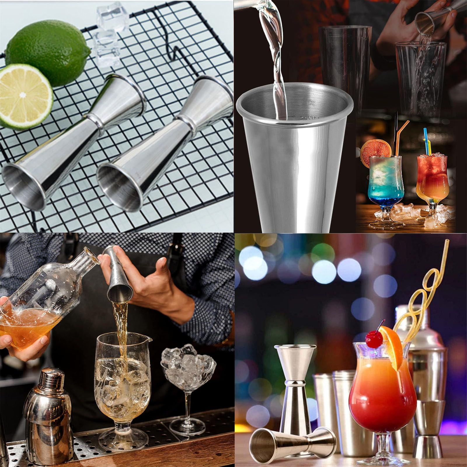 Measuring Jigger & Mixing Spoon Set, Cocktail Jigger for Bartending,Bell Jigger with 1oz and 2oz Measuring Marks, Cocktail Measuring Jigger with Cocktail Spoon,Cocktail Mixing Spoon,bar Mixing Spoon — Amazon image 6