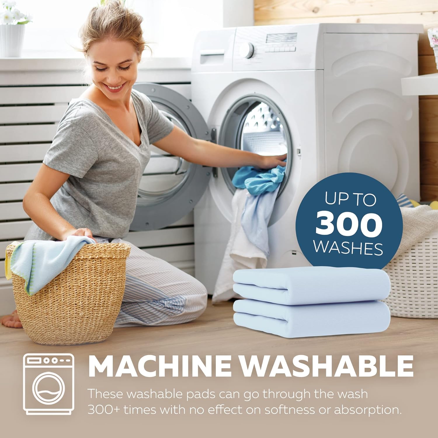 NOTICE Incontinence Bed Pads - Washable Waterproof Pad Reusable Mattress Protector for Adults, Kids & Elderly 3 Layer Bedwetting Pee Protection Cover Absorbent Underpads with Liners(35*51inch,1) Blue : Health & Household