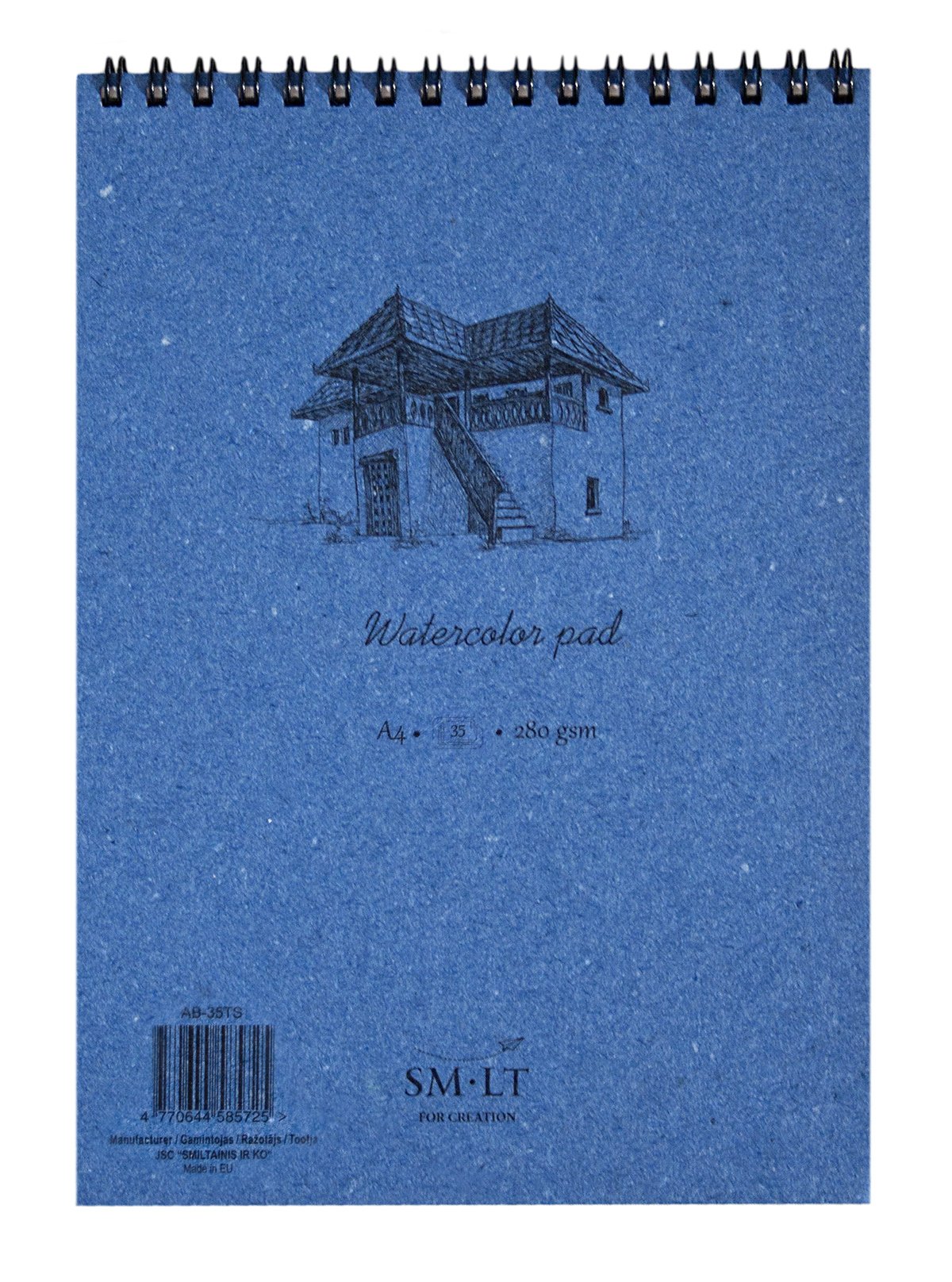 SM.LTAB-35TS Authentic Line A4 Watercolour Pad - Natural White Paper - 280 GSM - 35 Pages - Blue