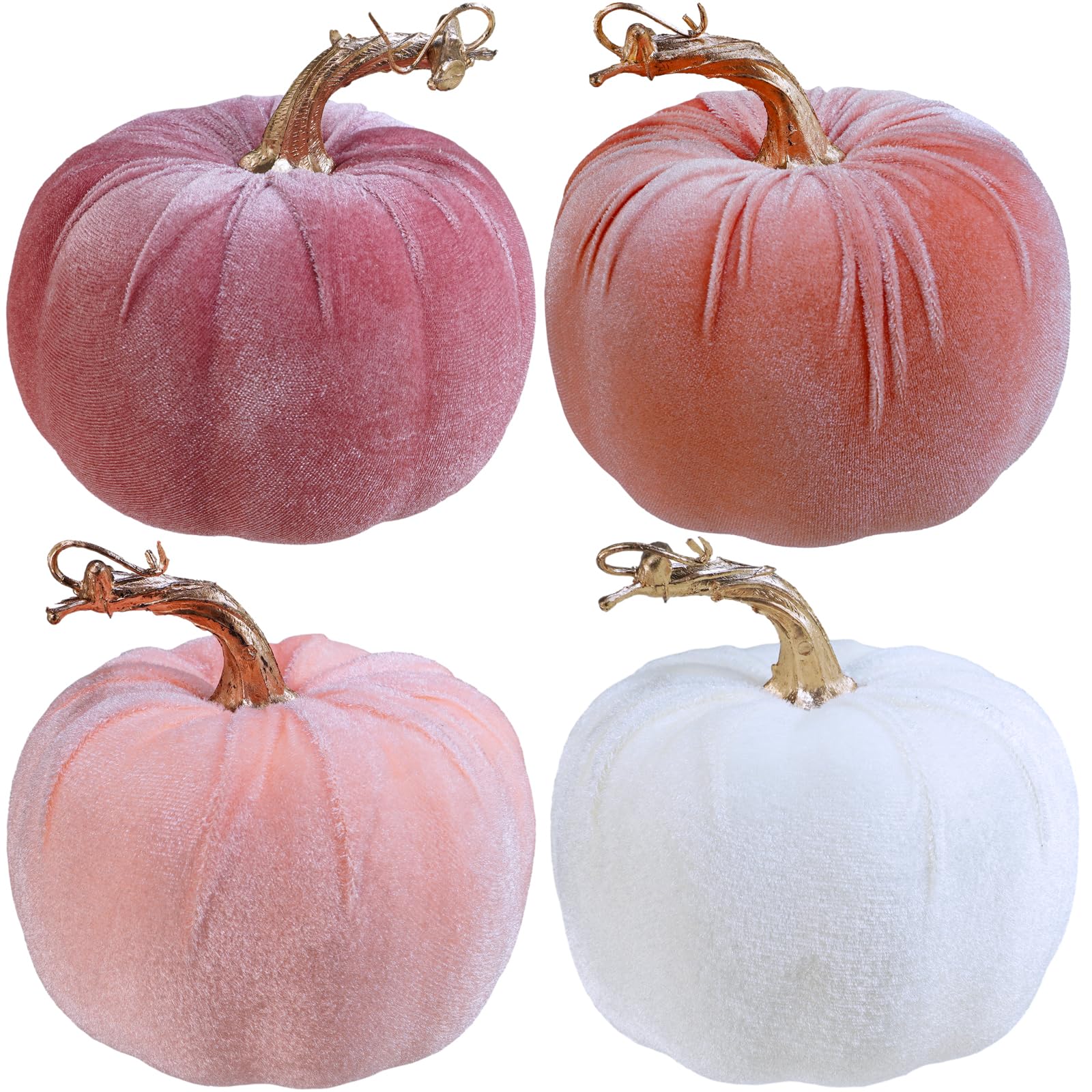 Brful Fall Pumpkns Decoraton For Home, 6PCS Velvet Fake Pumpkn