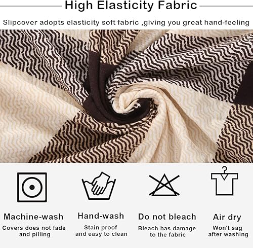 Miniatura 6 de Funda para silla Wingback, 2 piezas, funda para silla de ala, duradera, suave, de alta elasticidad, funda de elastano para sofá, protector de