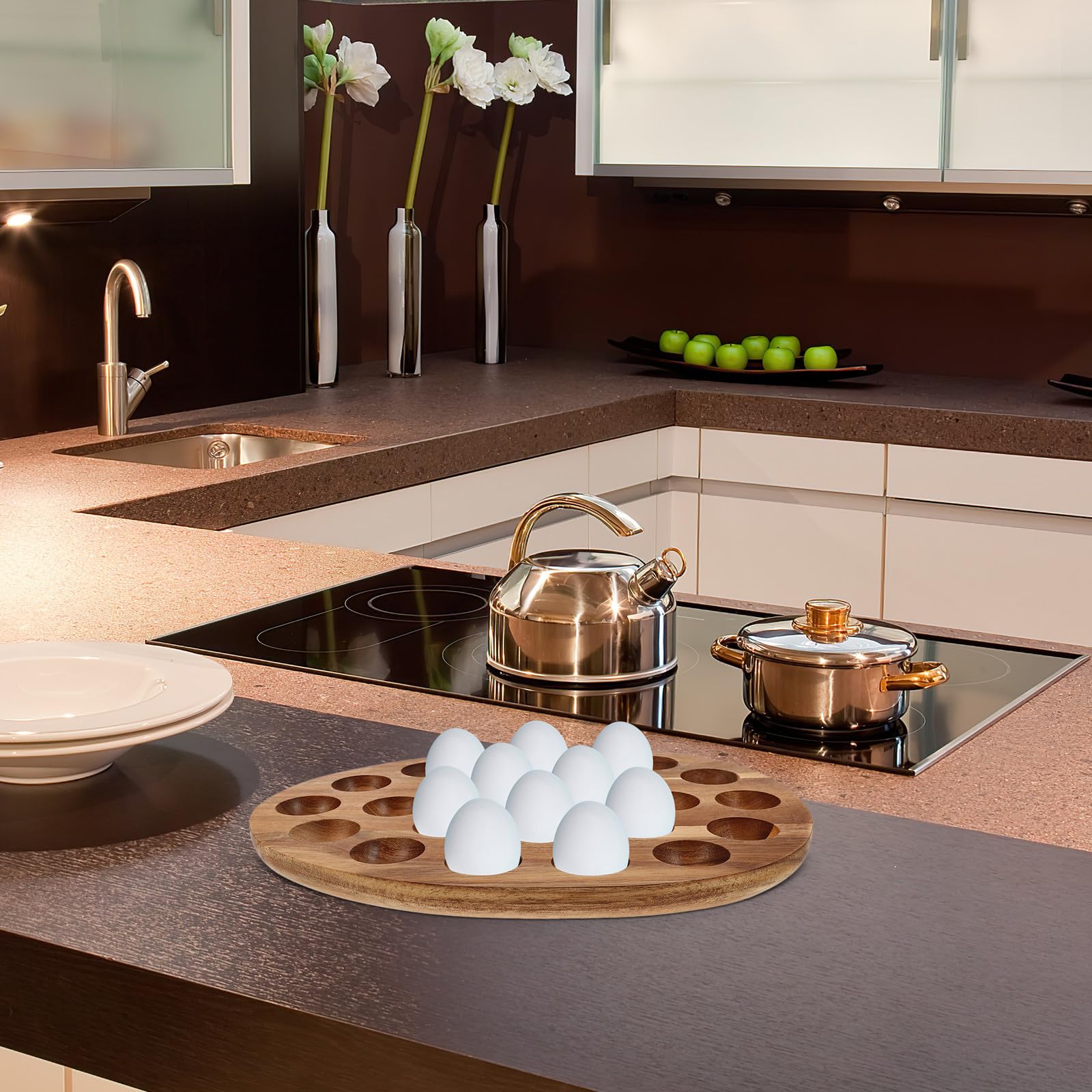 Bandeja para Huevos de Madera Estilo Minimalista para Refrigerador