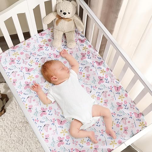 Miniatura 2 de PHF Paquete de 3 sábanas suaves para moisés, cómodas sábanas de cuna para bebés, niños y niñas, ajuste universal para la mayoría de colchones de