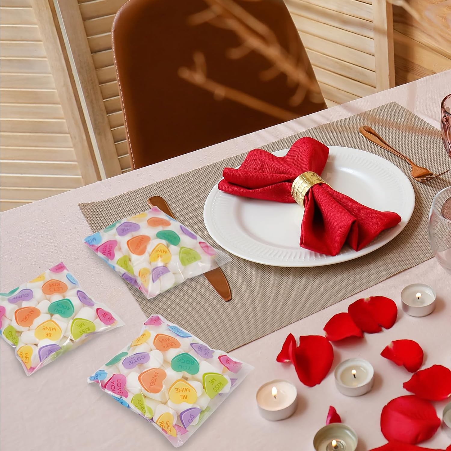 Whaline Valentine's Day Self Adhesive Treat Bags - 320 Pcs Clear Cellophane Goodie Bags for Wedding Party, Cookies & Snacks - Image 6