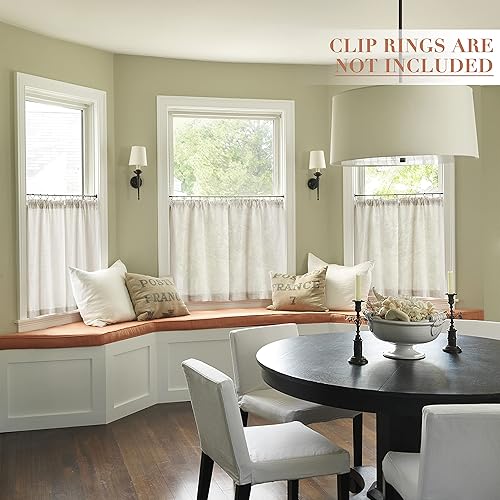 Miniatura 10 de XTMYI Cortinas semitransparentes cortas para tratamiento de ventana, 36 pulgadas de largo, bolsillo para barra, estilo granja, bohemio, filtrado de