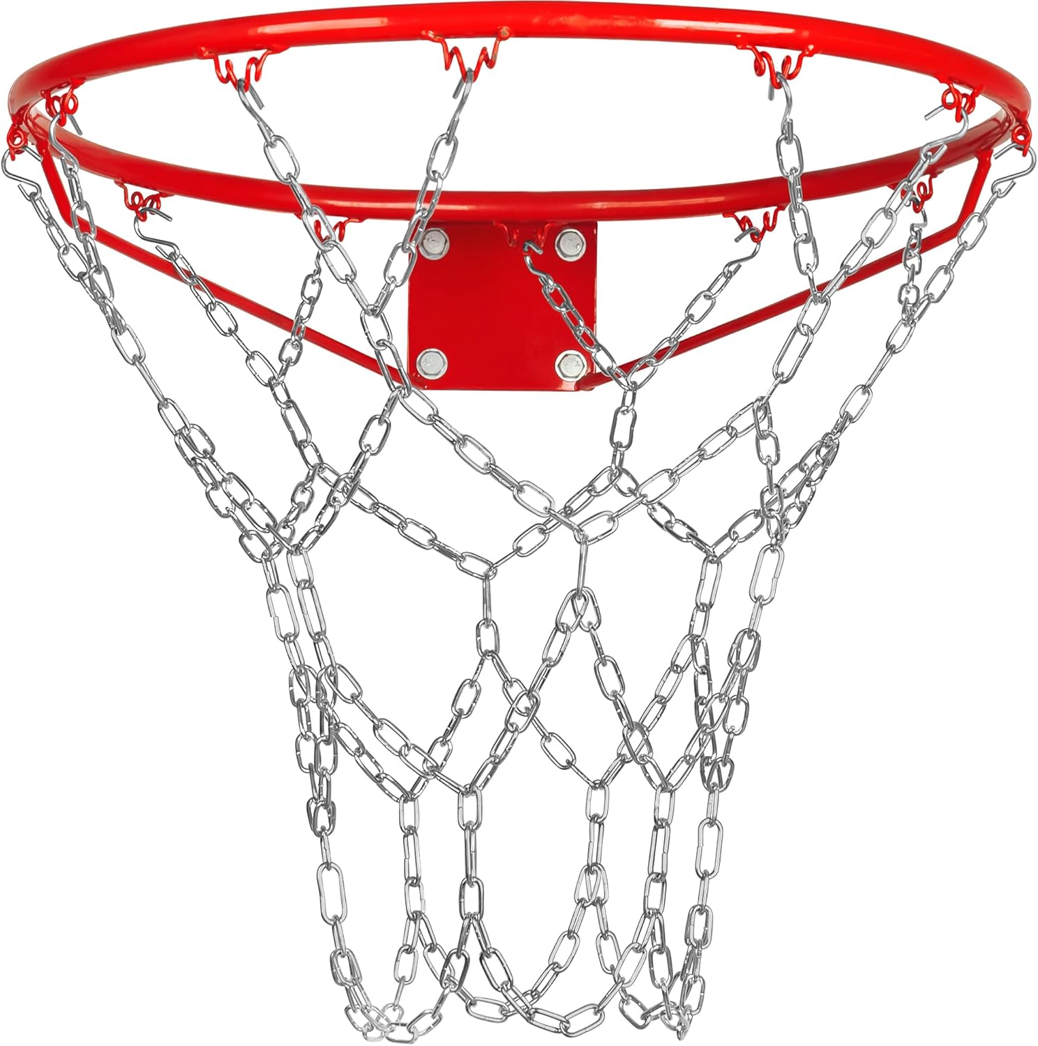 LAOXUE Heavy Duty 21-Inch Chain Basketball Net Replacement - Rust Proof Metal with 12 S-Hooks, Fits All Standard Outdoor Hoops