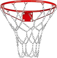 LAOXUE Heavy Duty 21-Inch Chain Basketball Net Replacement - Rust Proof Metal with 12 S-Hooks, Fits All Standard Outdoor Hoops