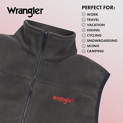 Miniatura 4 de Wrangler Chalecos grandes y altos para hombre - Chaleco sin mangas con cremallera de forro polar para hombre