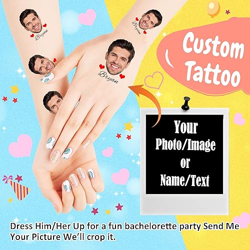 Miniatura 6 de 15 tatuajes personalizados temporales personalizados con foto, cara, impermeable, nombre, logotipo, tatuajes, calcomanías divertidas para mujeres,