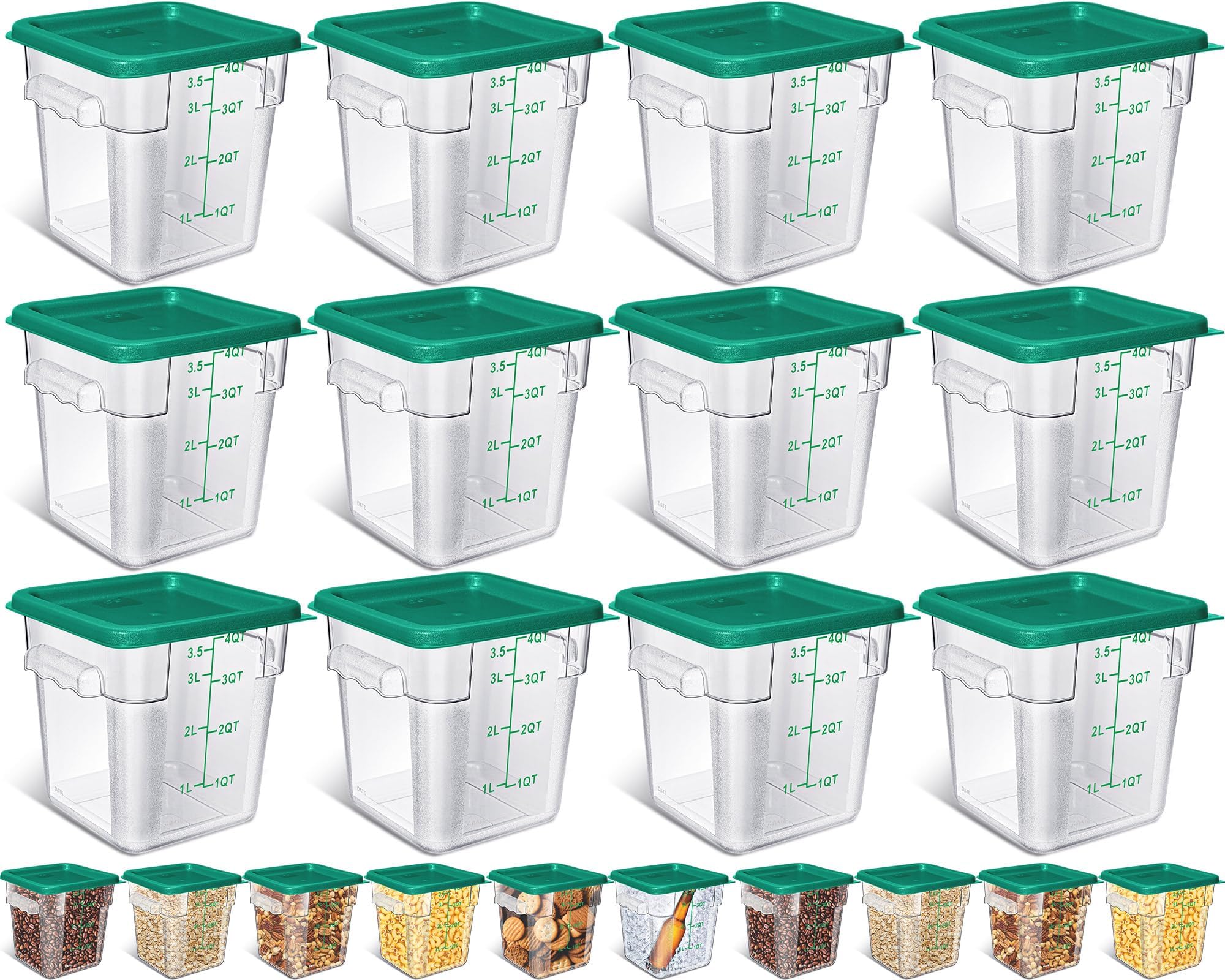 Amazon.com: Lallisa 4 Pcs 6 Qt and 4 Qt Food Storage Containers with ...