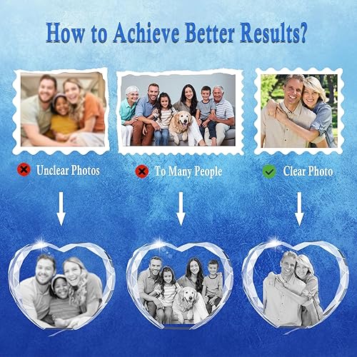Miniatura 7 de Foto de Cristal 3D Personalizada, Marco de Fotos de Vidrio Grabado con Láser Personalizado, Grandes Regalos de Aniversario, Cumpleaños, Navidad,