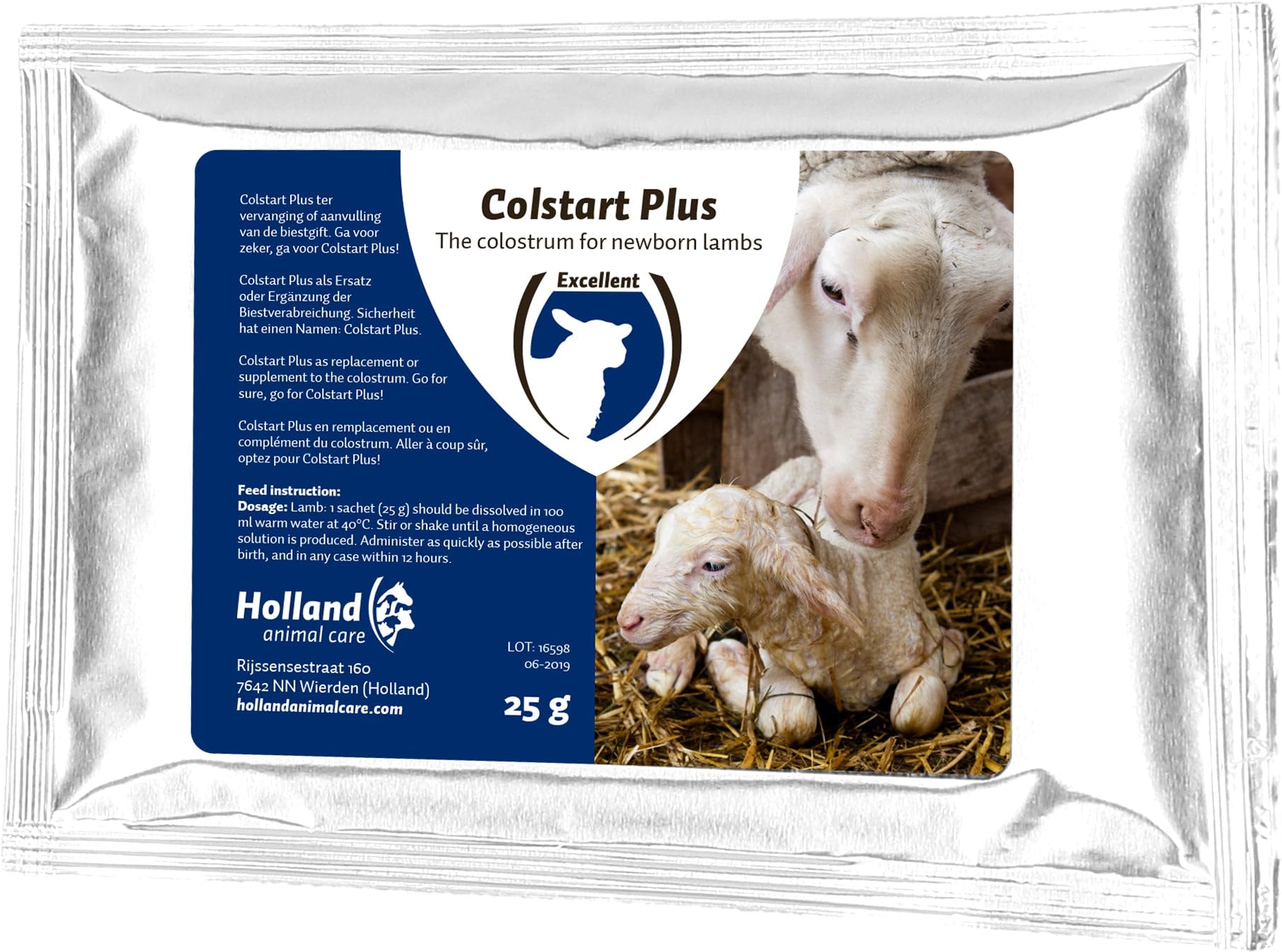 Excellent Colstart Plus - Lämmer - Kolostralmilchpulver - Kolostrumersatz - 10 x 25 Gramm