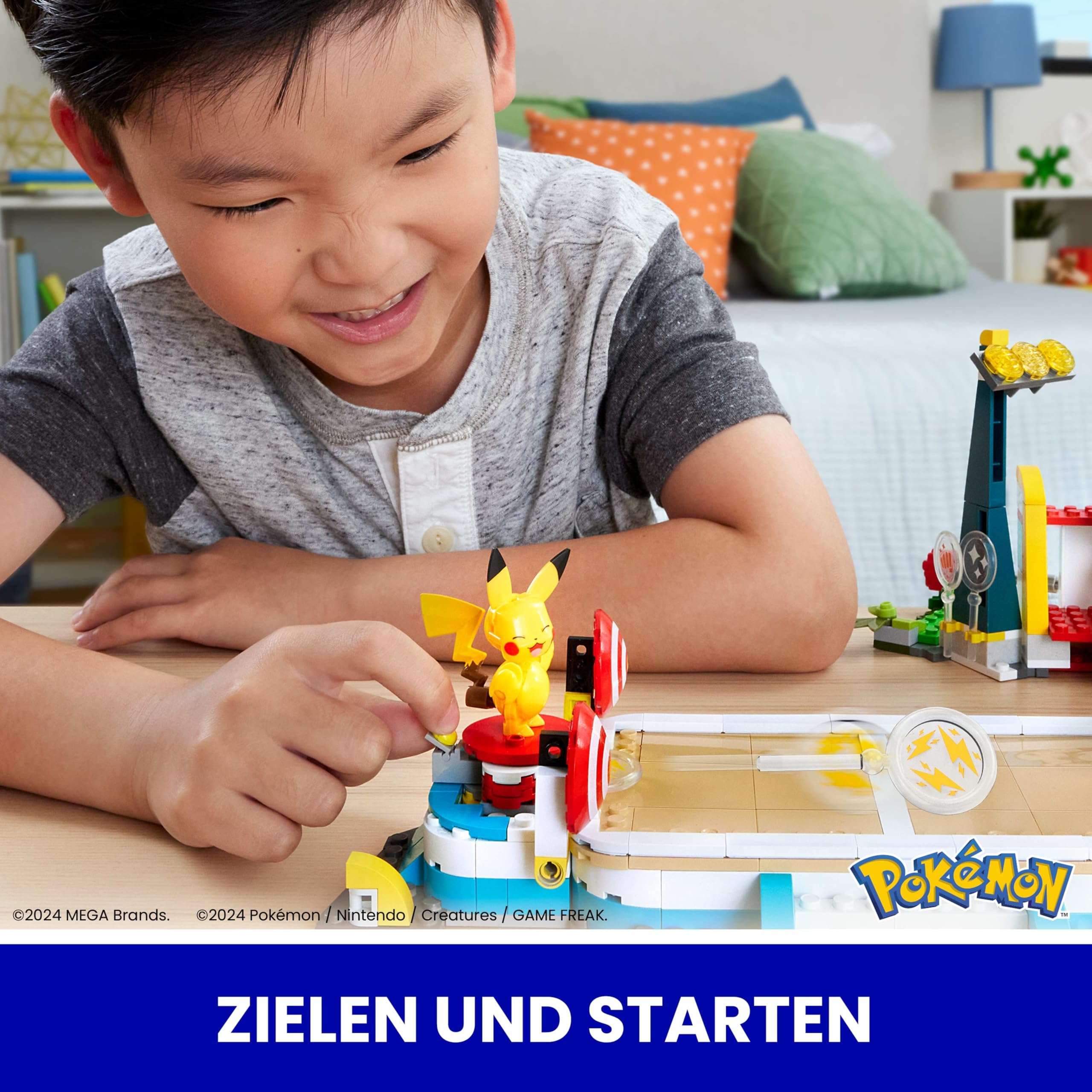 MEGA Pokémon Actionfigur-Bauspielzeug, Trainingsarena mit 1101 Teilen, Kampfspiel und 5 bewegliche Figuren für Kinder, HWR82