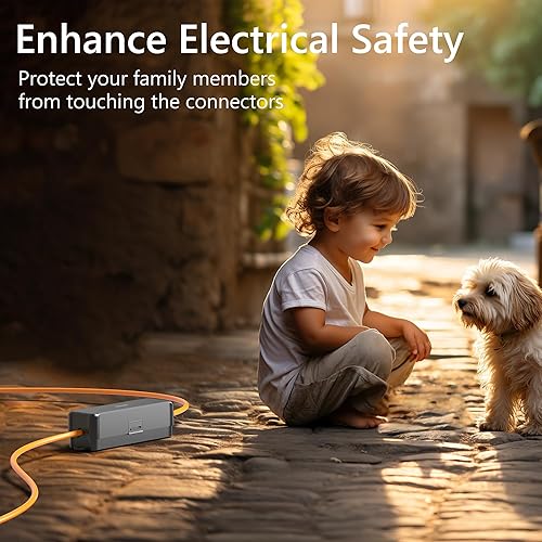 Miniatura 2 de Diivoo - Cubierta de seguridad para cable de extensión para exteriores, paquete de 3 unidades, caja de conexión eléctrica resistente a la intemperie