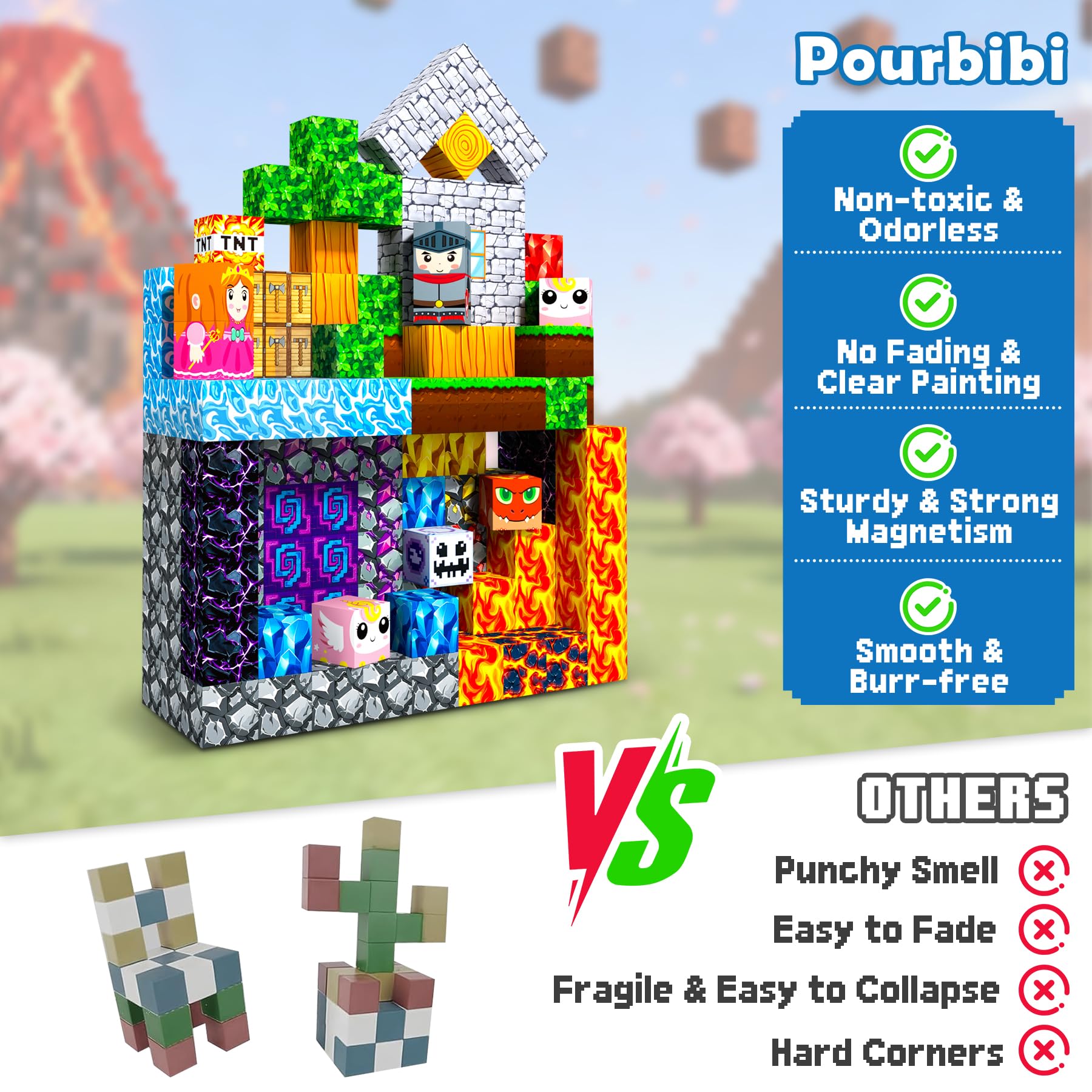 Magnetic Building Blocks, 150 Pieces Magnetic Building Blocks from 4 Years, Magnetic Toy Magnets Children, Magnetic Blocks for Children from 3 4 5 6 7 8 9 Years Construction