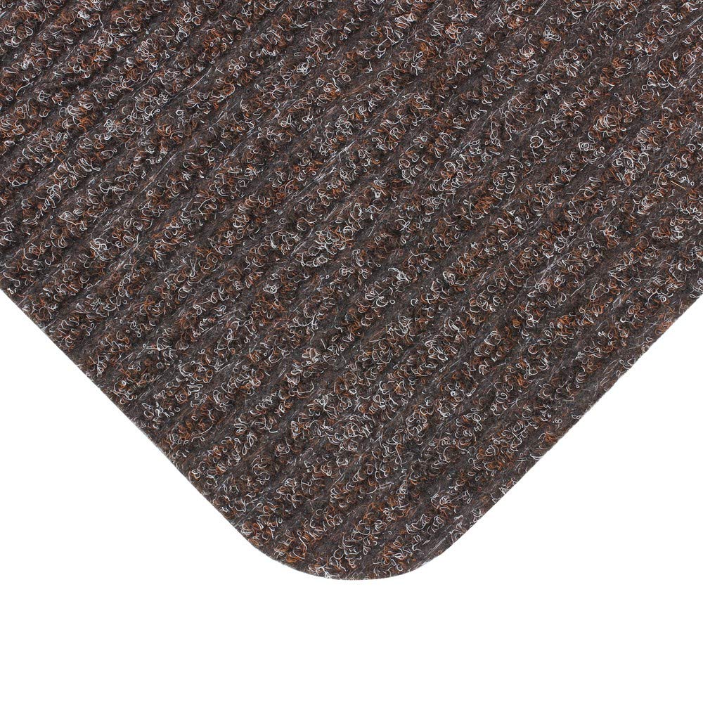 JVL 01-229BR Delta Ribbed Lightweight Indoor Entrance Door Mat, Brown, 80 x 50 cm, 50 x 80 cm (Rectangular) - Image 2