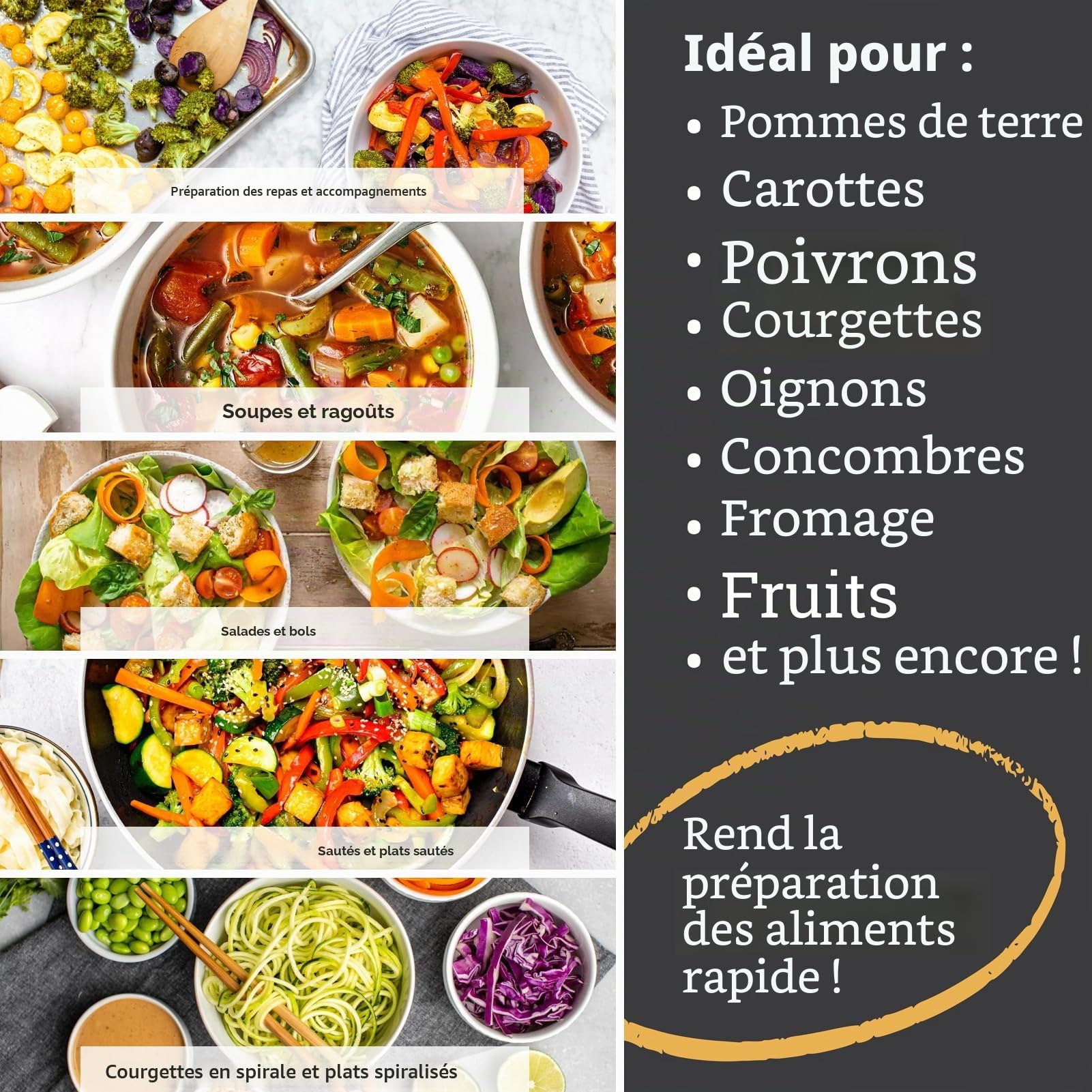 Hachoir à légumes et mandoline 25 en 1 - Hachoir alimentaire avec récipient et coupe-légumes - Coupe-légumes, coupe-légumes et trancheuse pour salade, oignon, pomme de terre et tomate - Gadget de