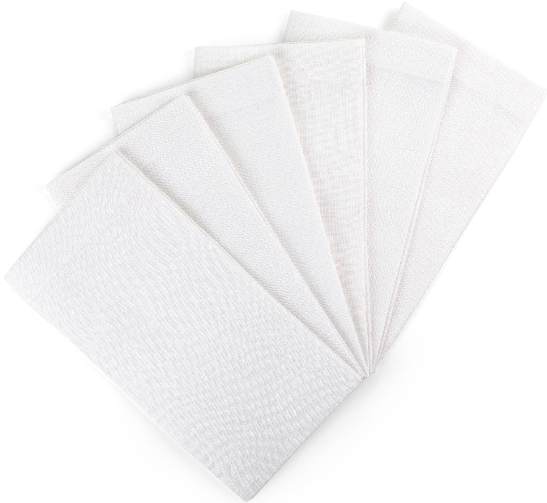 100% Linen Dinner Napkins – Set of 6 - 18” x 18” White - Durable And Soft – European Flax – For Events and Home use
