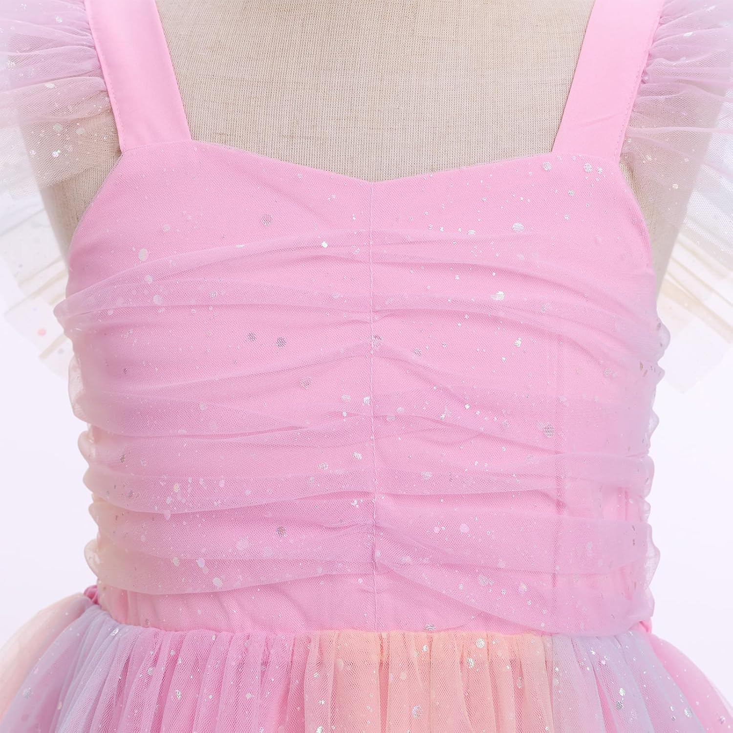 IDOPIP Toddler Girls Birthday Dress Floral Tulle Tutu Princess Pageant Party Dresses Summer Sleeveless Smocked Sundress 1-6T - Image 4