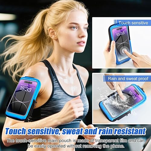 Miniatura 3 de Soporte para teléfono para correr, brazalete con mosquetón, brazaletes de teléfono para iPhone 16 15 14 13 12 11Pro Max y Galaxy S25S24S23,