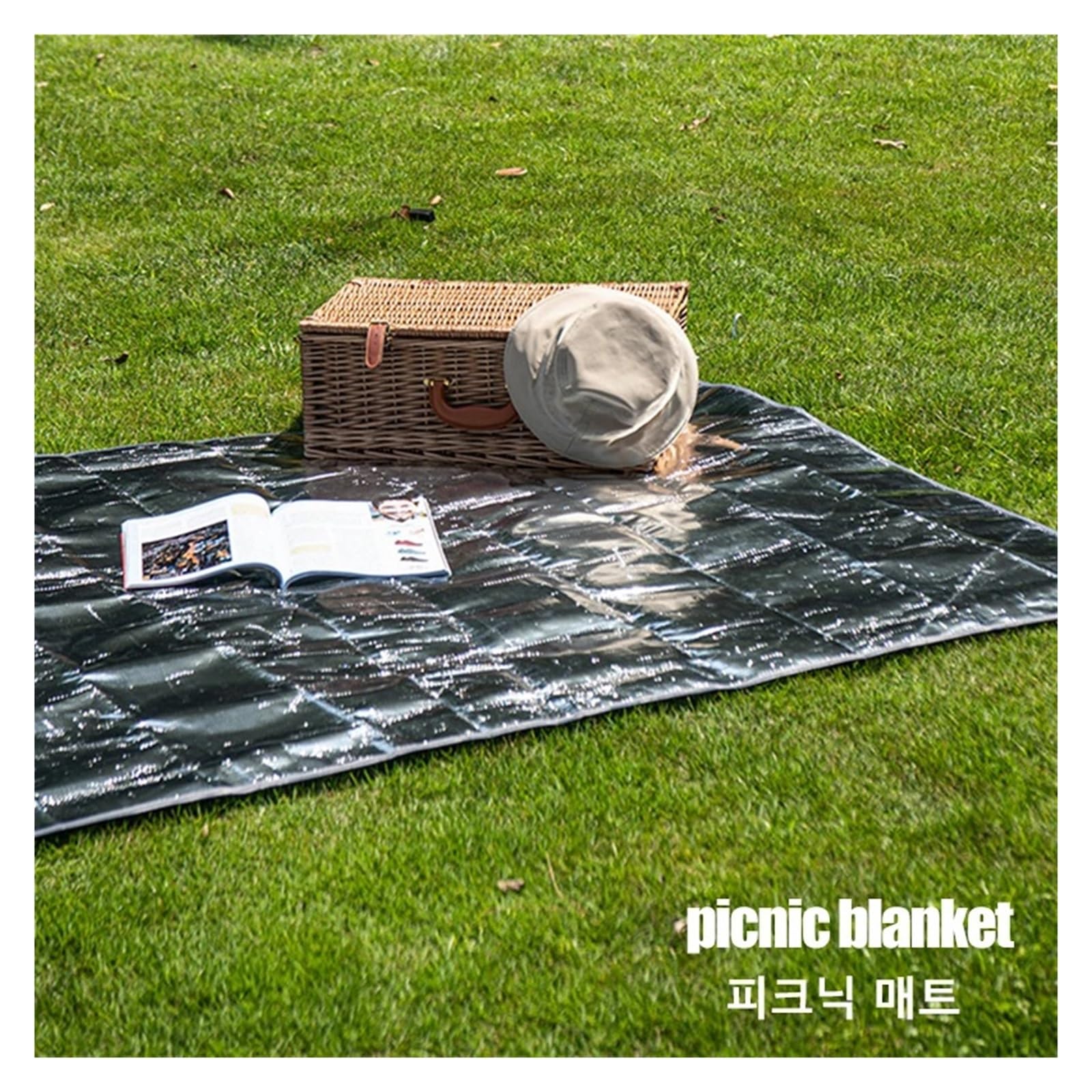 Couverture Pique Nique Tapis de Sol Camping imperméable, Tapis Pique-Nique, Tente, Multifonctionnel, Feuille d'aluminium, barrière Contre l'humidité, extérieur, Portable(M(160X200CM))
