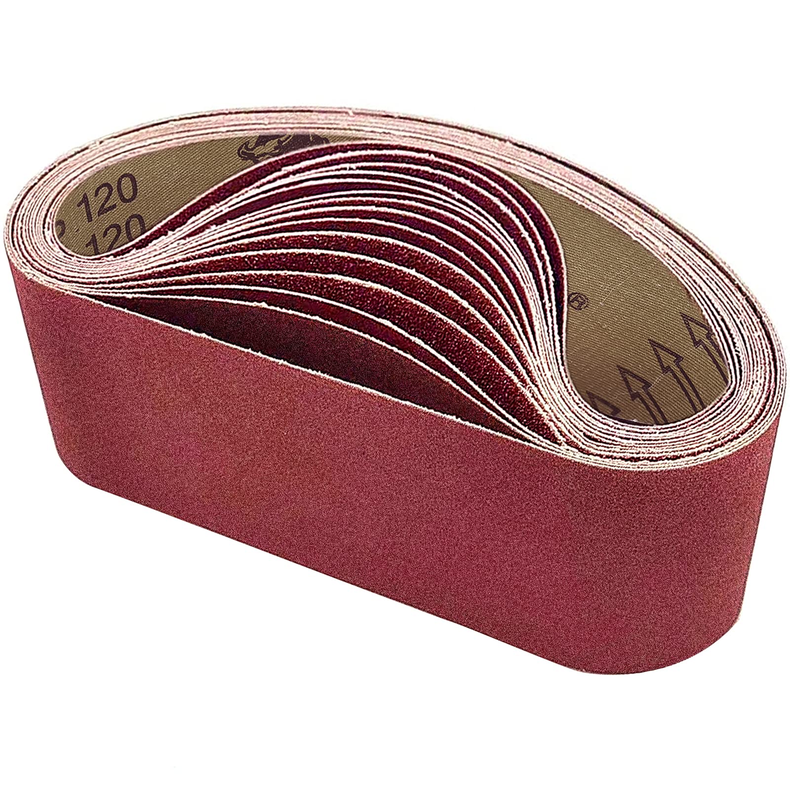 15 szt. zestaw taśm szlifierskich 75 x 457 mm ziarnistość 80/120/150/240/400 do szlifierek taśmowych