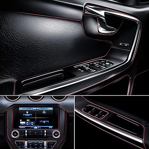 Miniatura 4 de OIIKI Tiras de moldura para interior de automóvil de 49 pies  49.2 ft, accesorios universales para interiores de automóvil, decoración de línea de