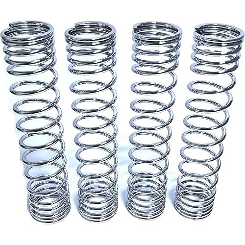 CNC Stronger Shock Springs Wire Dia 3.25mm for Traxxas X-MAXX 1/5 8S, 4pcs (Silver)