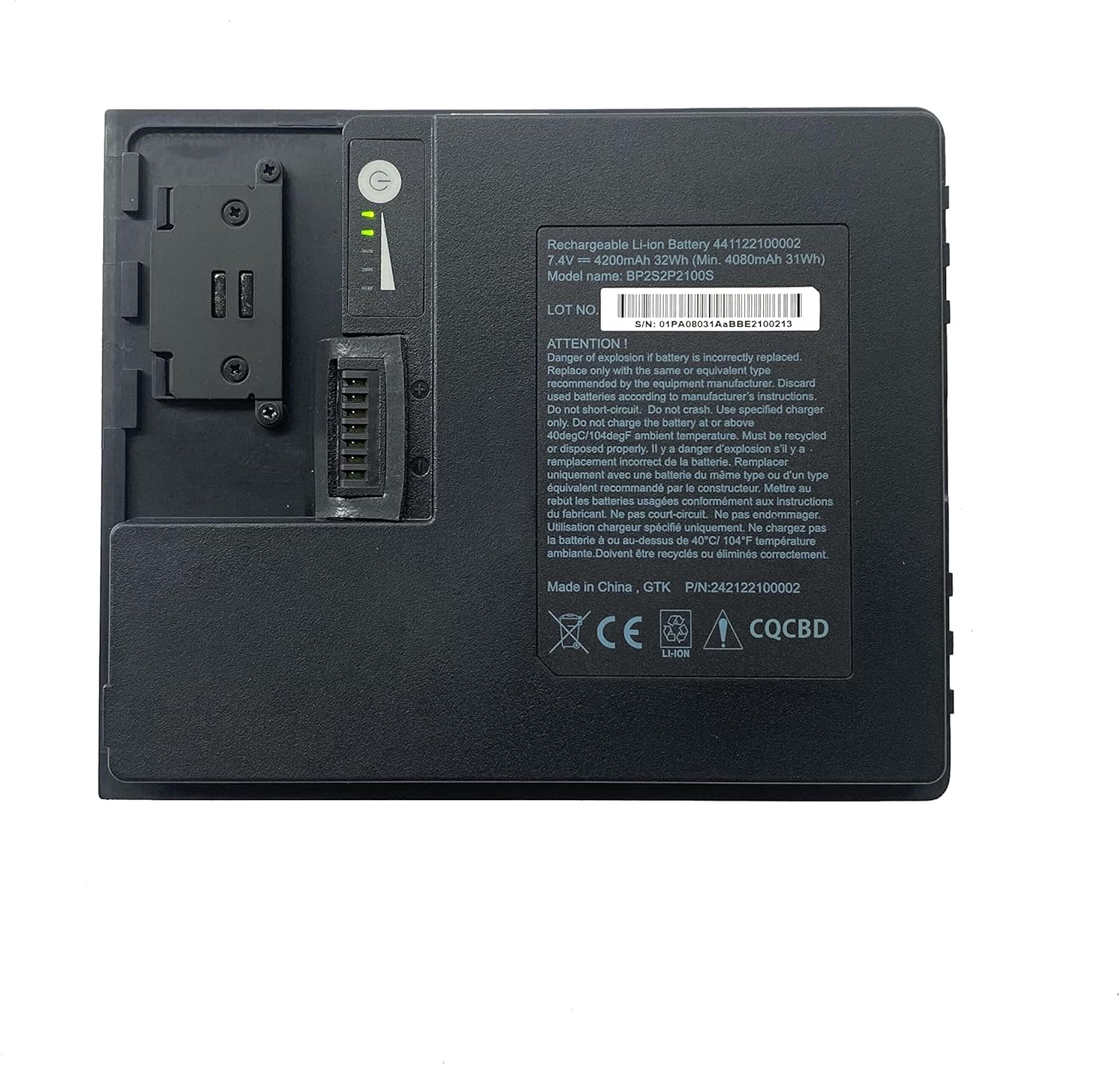 BP2S2P2100S Battery for Getac T800 G2 Fully Rugged Tablet PC 441122100002 242122100002（7.4V 4200mAh/32Wh）