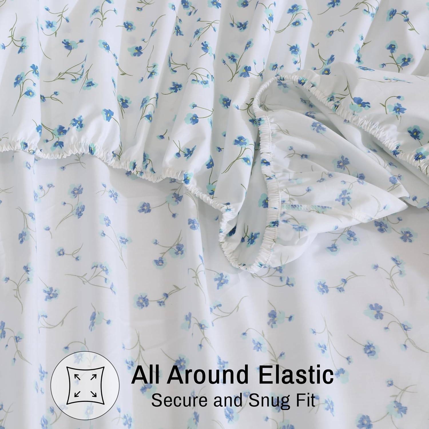 ZOYER 100% Cotton Sheets – Twin XL Size Percale Bedding, Cooling & Breathable, Durable with a Crisp, Soft & Comfortable Feel, 16" Deep Pocket, 3-Piece Set, La Laa Flower - Image 7