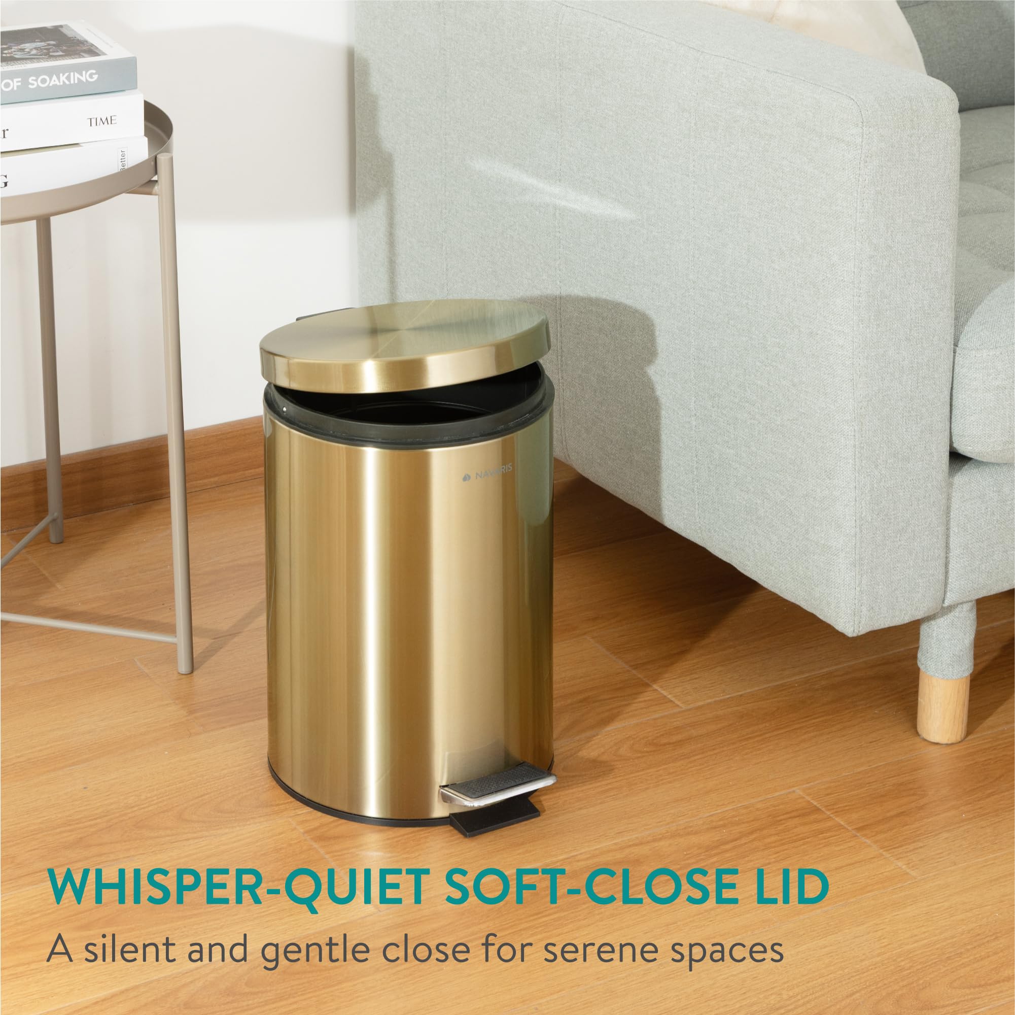 Pedaalemmer Radius Gold voor Badkamer en Toilet, 3 liter, Goud 200-5201GG