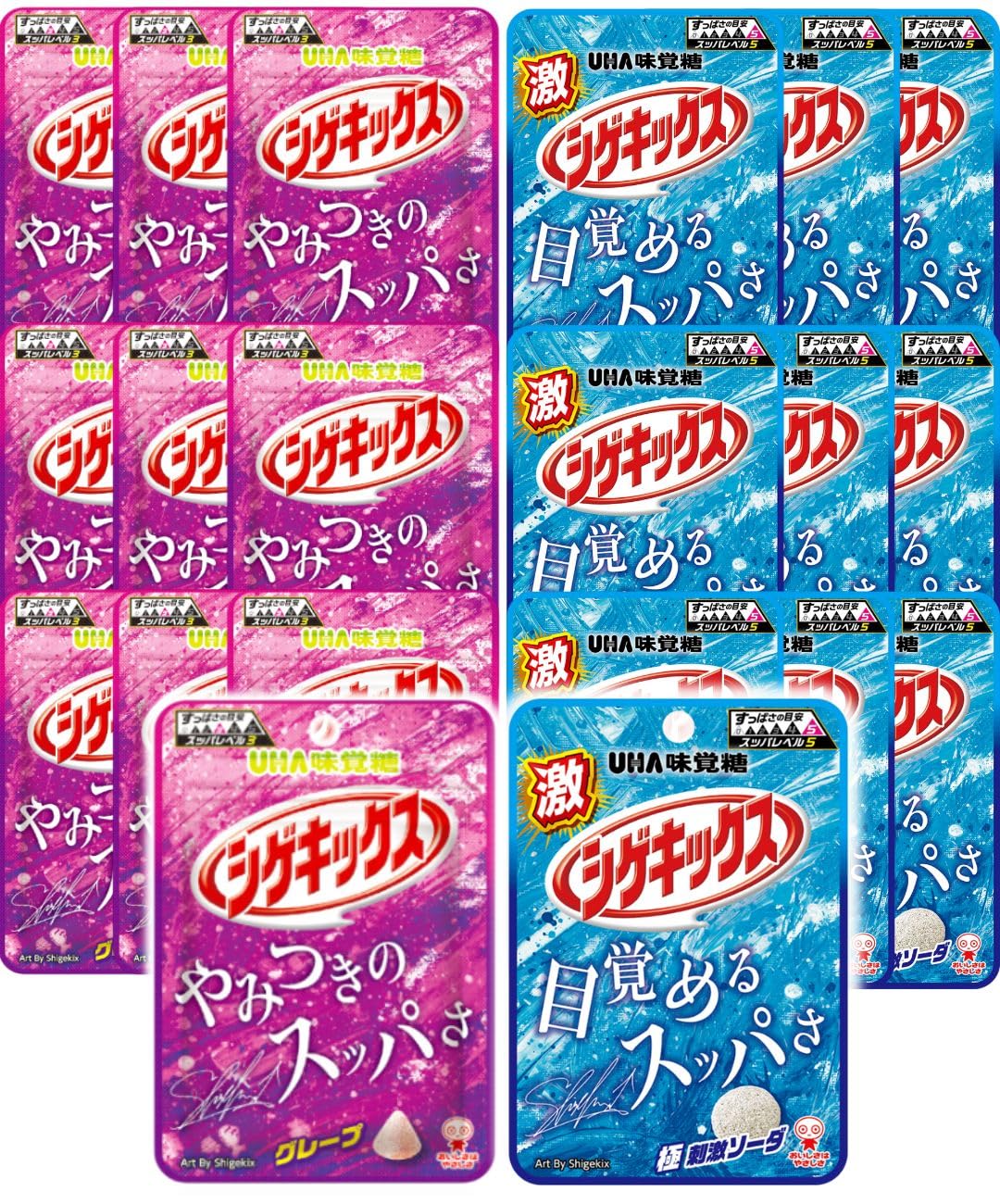 Amazon | 味覚糖 シゲキックス（ソーダ味 グレープ味）20g×20袋 （各10