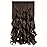 REECHO 20 1-Pack 3/4 Full Head Curly Wave Clips in on Synthetic Hair Extensions HE008 Hairpieces for Women 5 Clips per Piece-Dark Brown with Copper Highlights