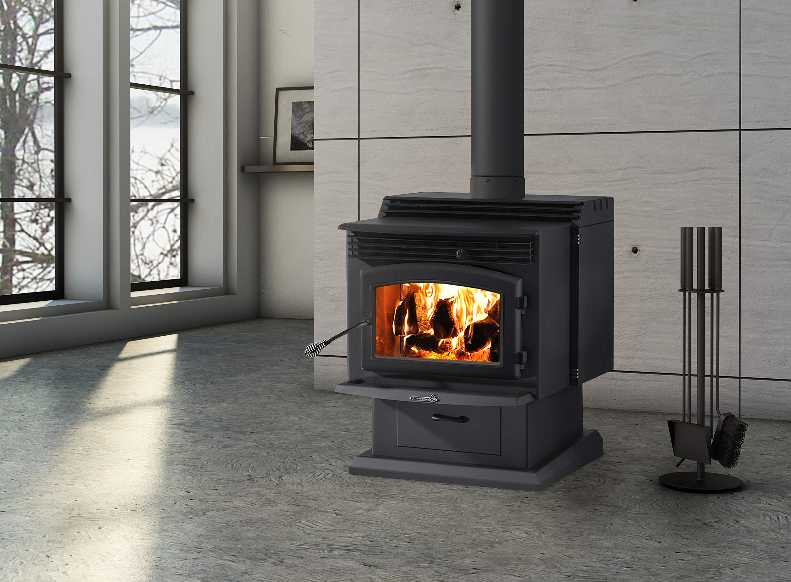 Enerzone Solution 3.4 Pedestal Wood Heater : Amazon.com.au: Home
