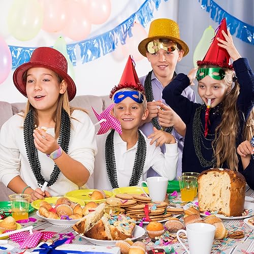 Miniatura 4 de Collar de cuentas, 100 piezas de collares de cuentas negras de Halloween, accesorios de regalo, collar de cuentas de Mardi Gras de 33 pulgadas,