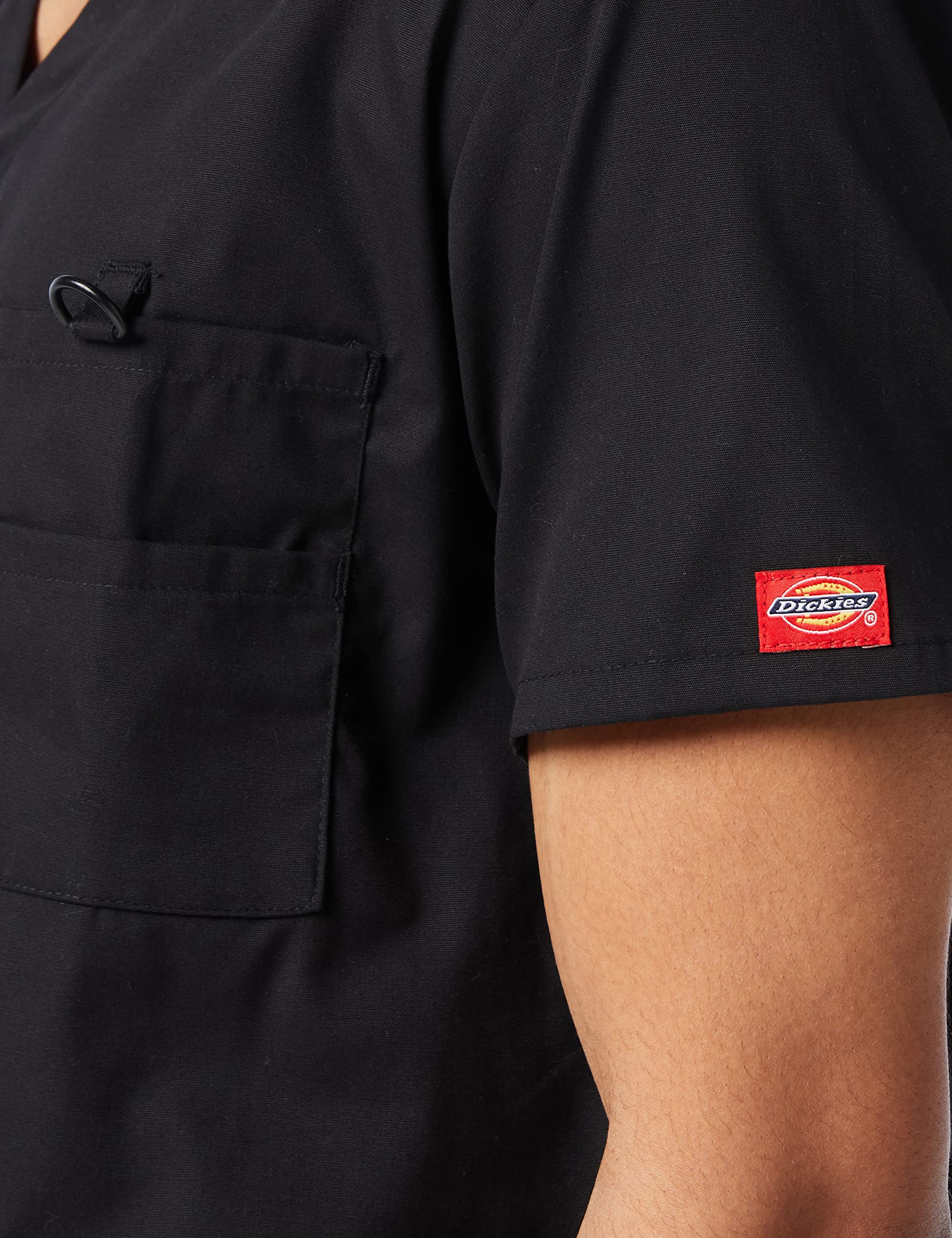 Dickies Mens V-Neck Scrub Top with 5 Pockets - Medical & Nursing Uniform Shirt, Side Vents - 81906