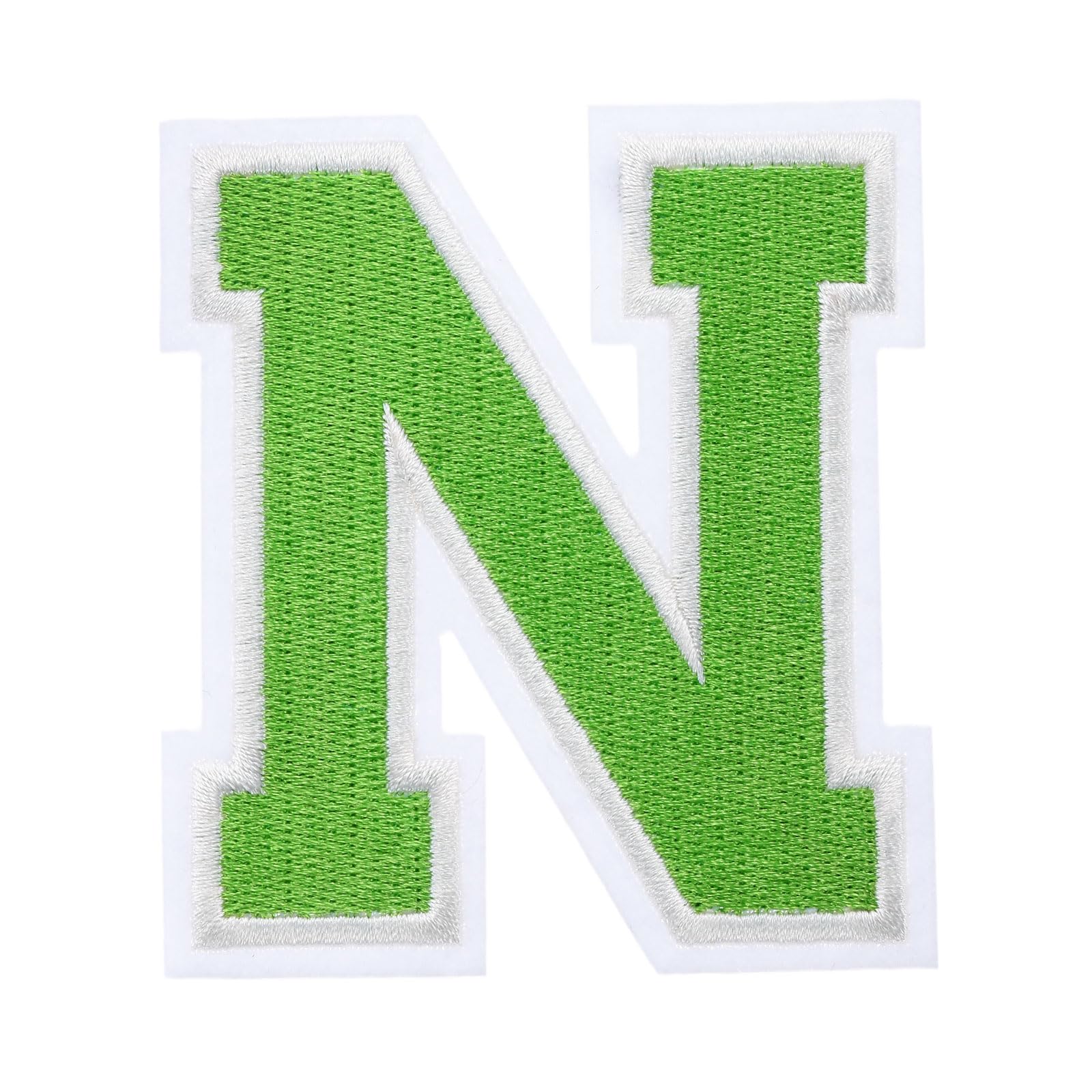 sourcing map Iron on Letter Patches, 3 Inch Letter N, Iron on Letter Patches Large, Embroidered Letter Patches Applique Patches Iron on for Clothes Hats, Green