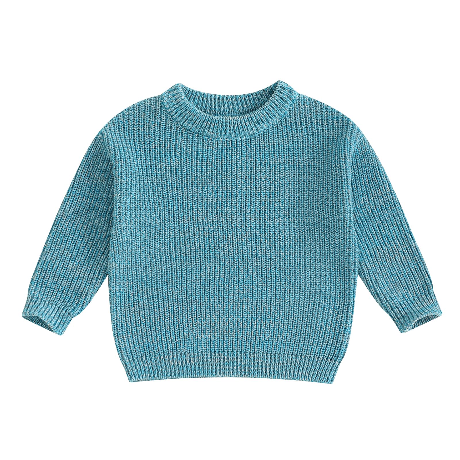 Geagodelia Toddler Baby Boy Girl Warm Sweater Long Sleeve Crew Neck Solid Color Knitted Pullovers Tops Knit Jumpers Sweatshirt Chunky Knitwear Fall Winter Clothes Outfits — view 40