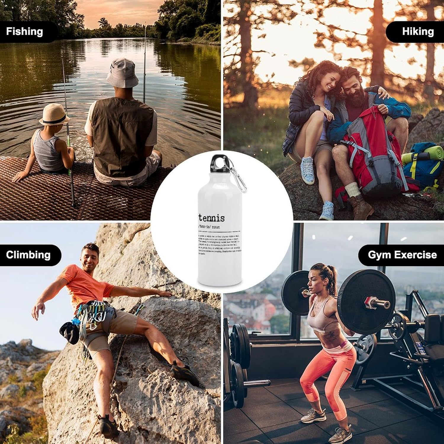 Funny Tennis Water Bottles Tennis Definition Typography Insulated Stainless Steel Water Bottles 14 OZ Portable Leakproof Bike Water Bottle for School Office Travel image 4