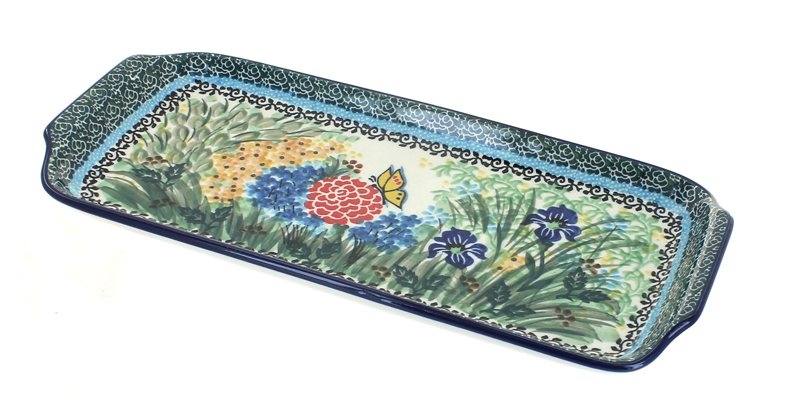 Blue Rose Polish Pottery Teresa Bread Tray