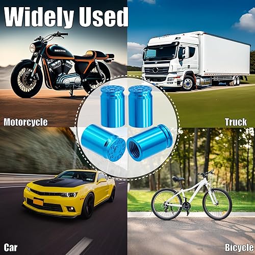 Vista 84 de Tapas de válvula de neumático, aleación de aluminio, anticorrosivas, a prueba de polvo, para automóviles, SUV, camiones, bicicletas, motocicletas