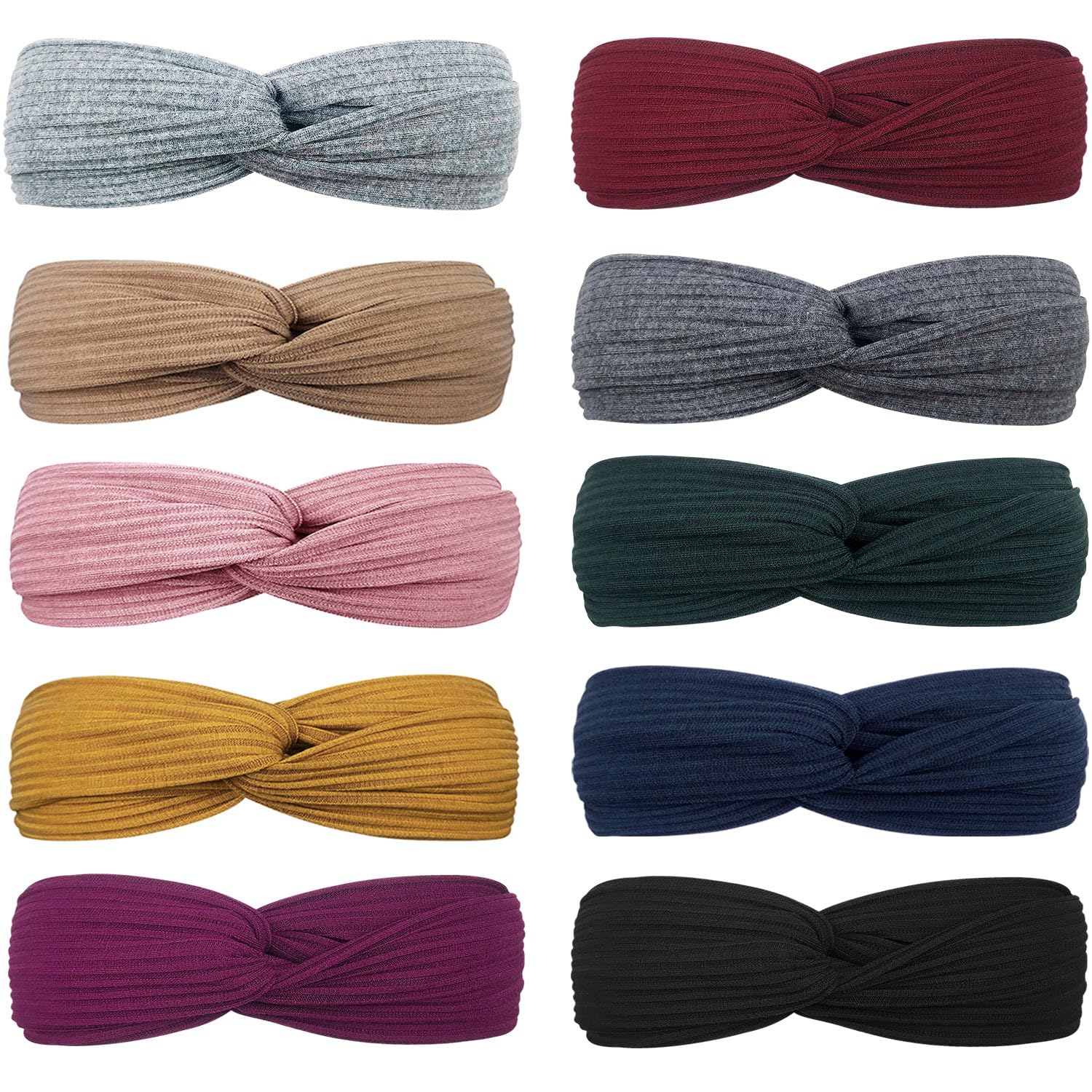 DRESHOW 10 Pezzi Fasce per Capelli Donna Vintage Cerchietti e Fasce per Capelli